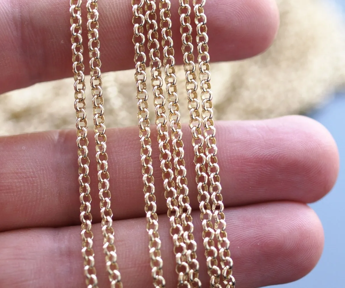 10 M. Soldered raw brass rolo chain ( 2.5 mm ) 33 feet W8