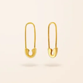 10K Gold Safety Pin Earrings