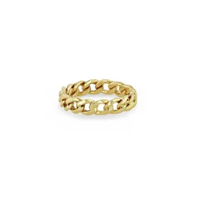 14k Solid Medium Curb Chain Band Ring