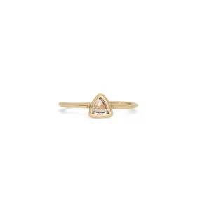 18K Triangle Diamond Knife Edge Stacking Ring