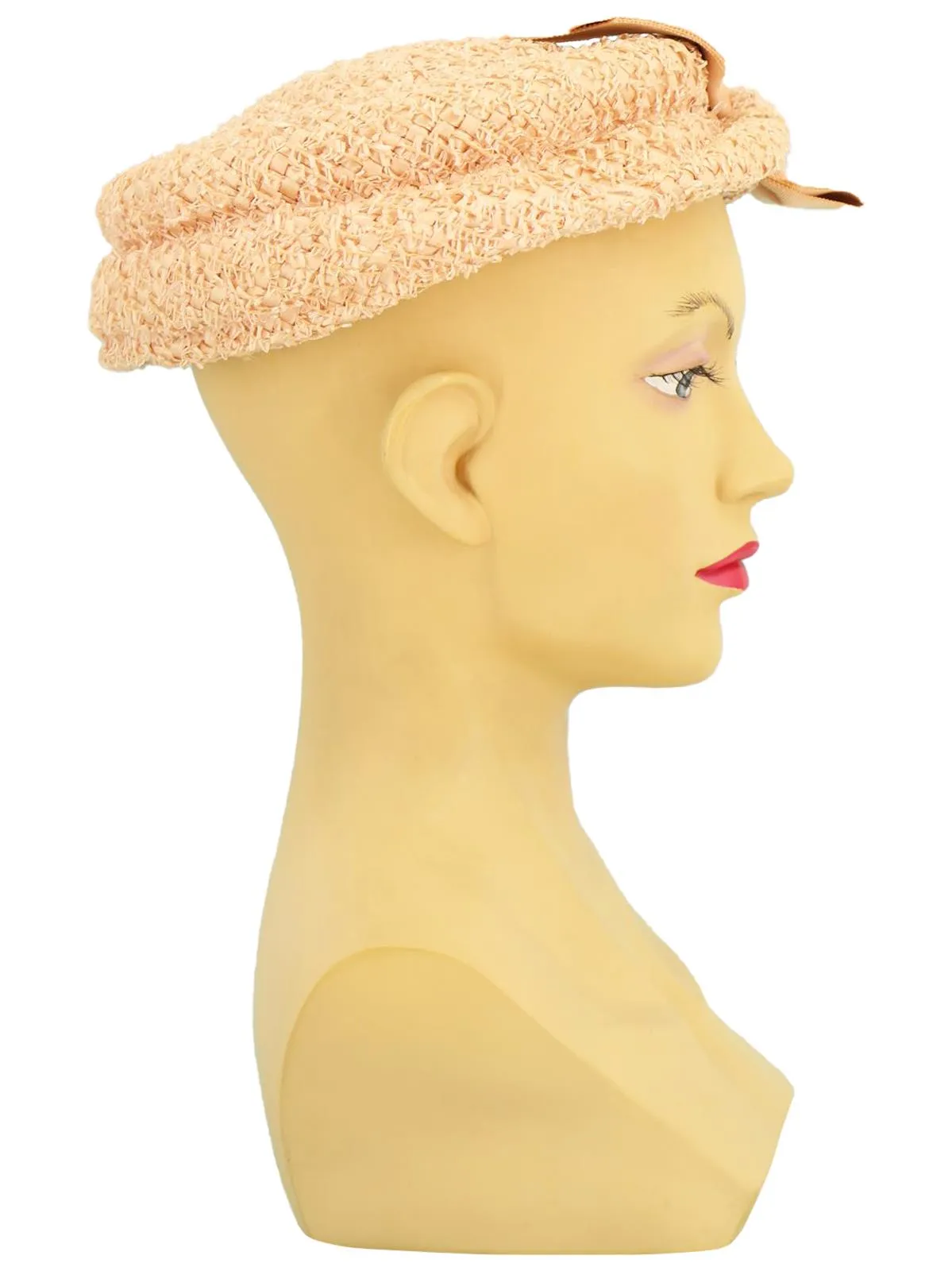 1950s Vintage Blush Pink Textured Hat