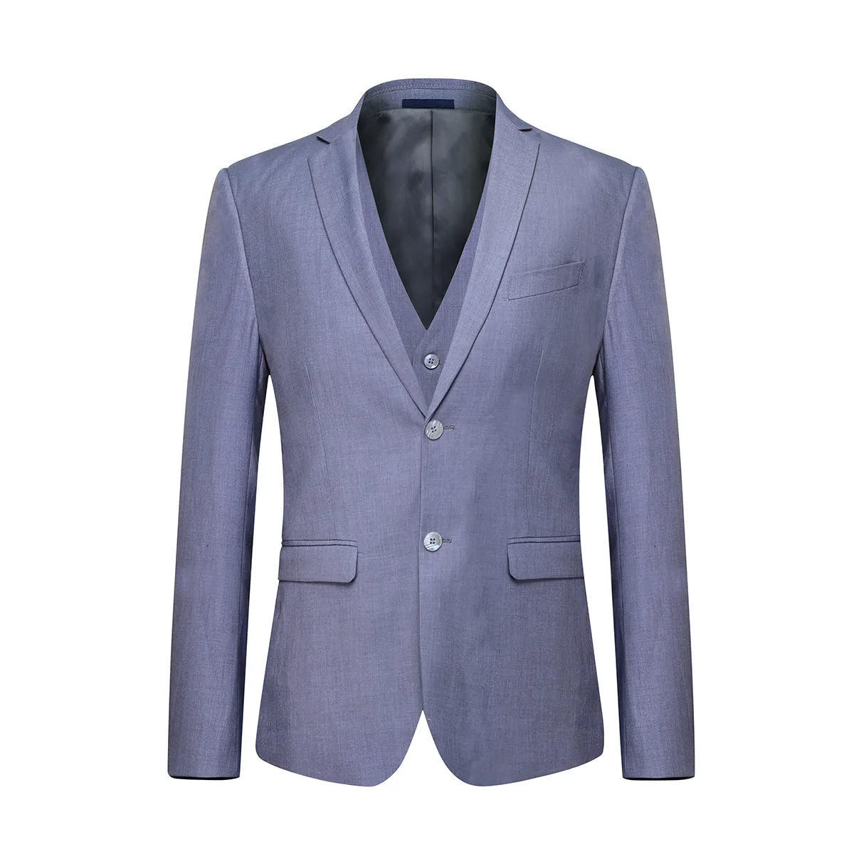 3-Piece Casual Two Button Suit Slim Fit Suit Grey