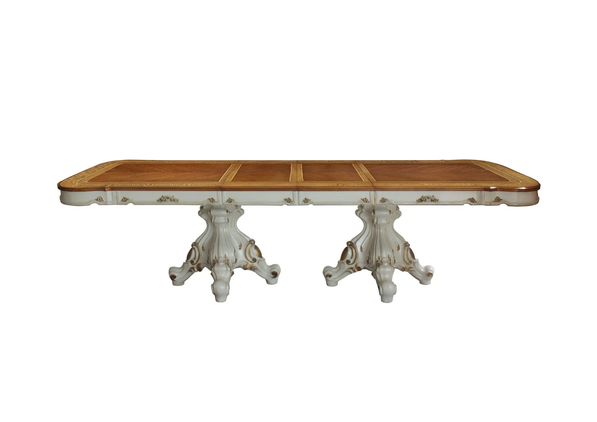 49 Brown and White Solid Wood Dining Table