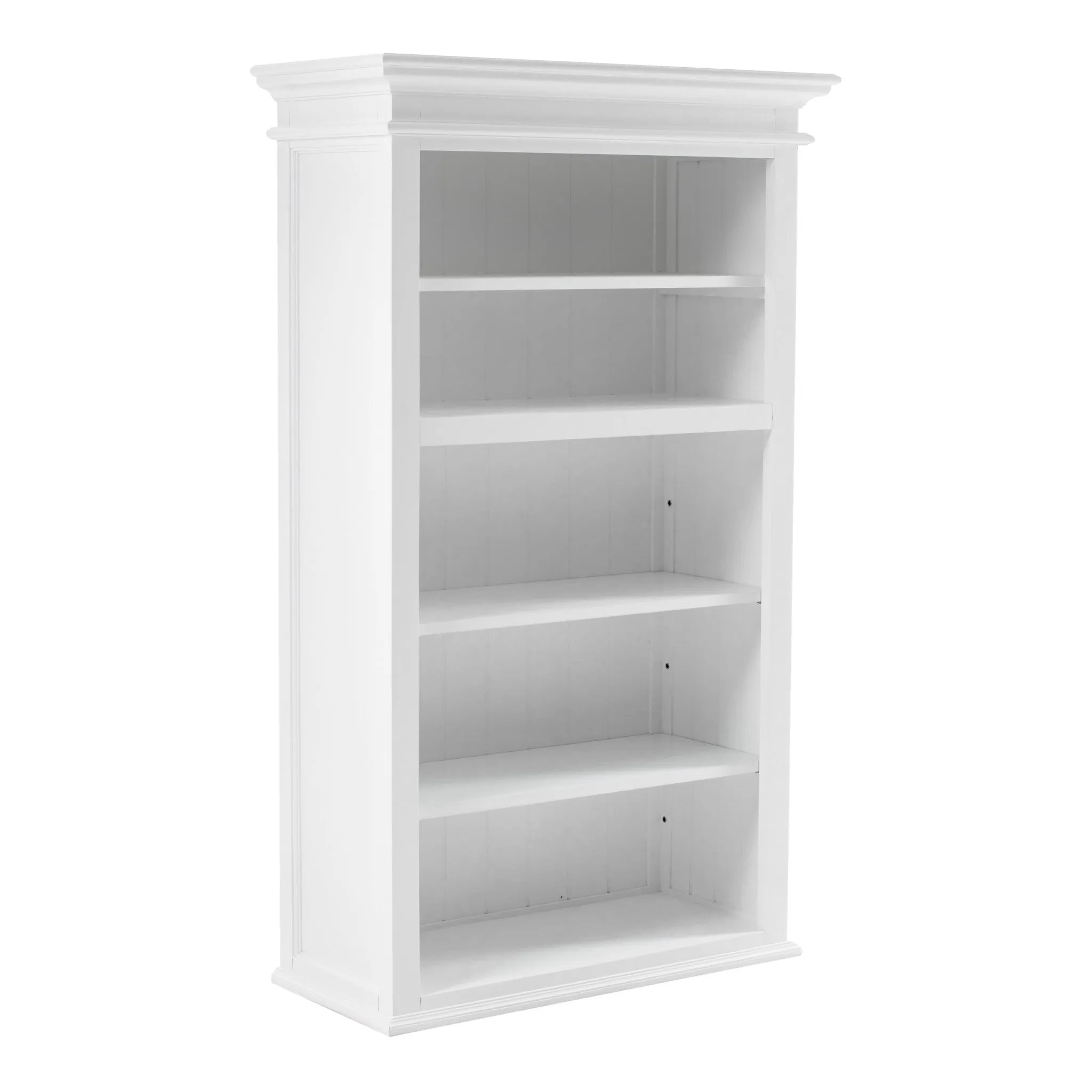 87 White Solid Wood Adjustable Four Tier Bookcase