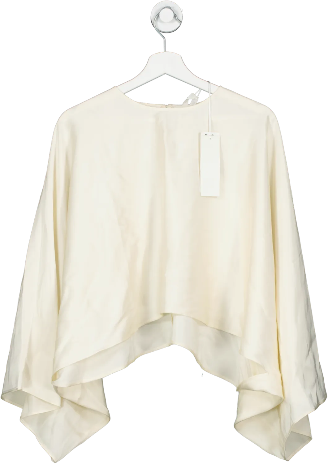 Arket Cream Batwing Satin Top UK 10