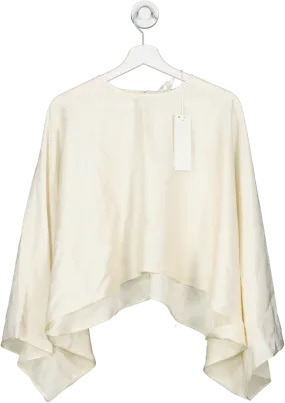 Arket Cream Batwing Satin Top UK 10