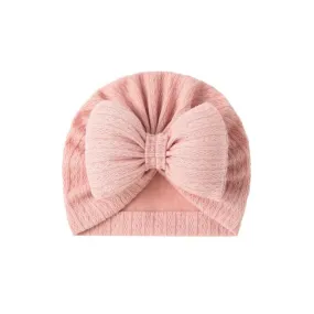 Baby Girl Embellish Bow Turban in Flamingo