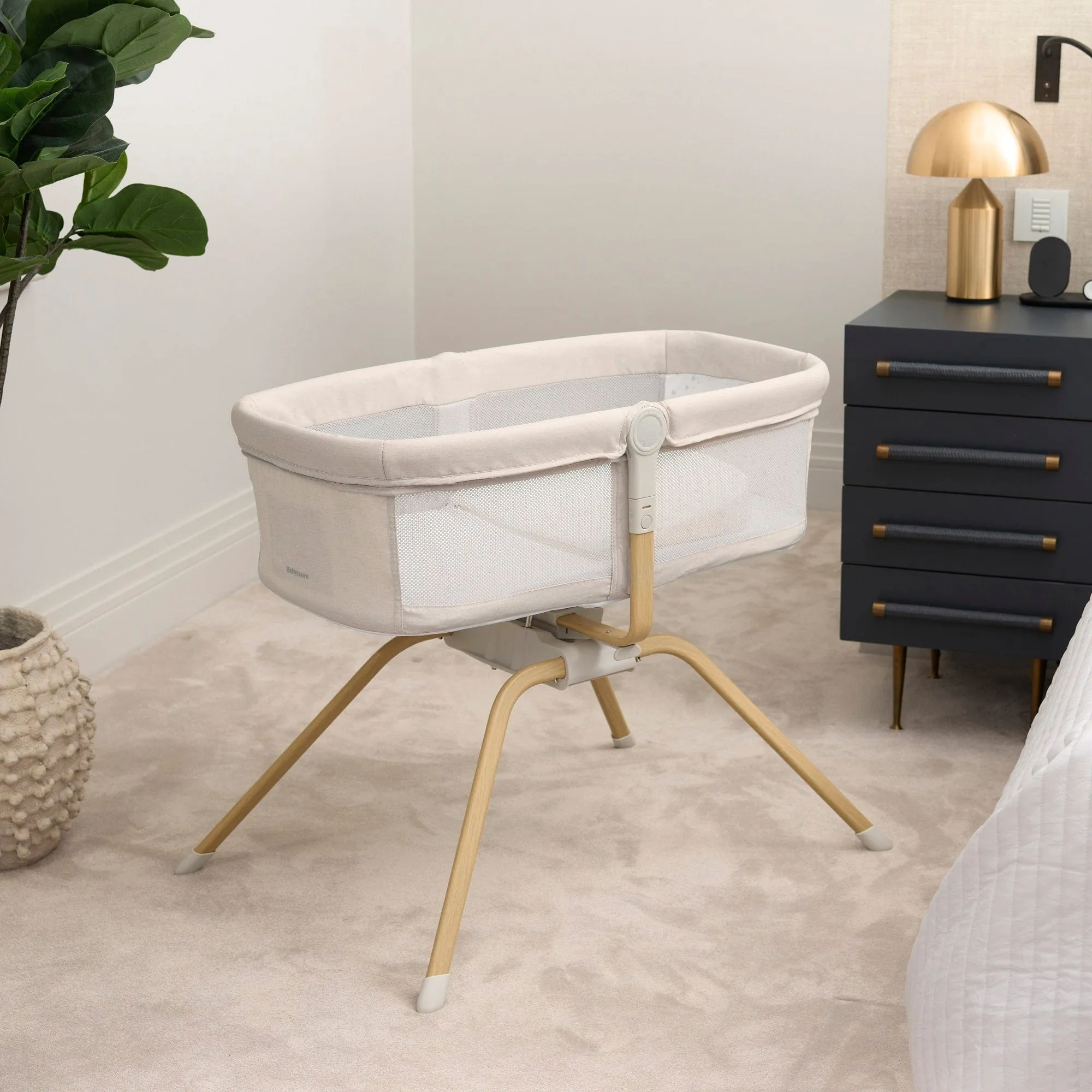 Babymore Air Motion Gliding Crib - Cream (Ex-Display)