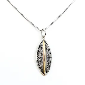 Balinese Sterling Silver and 18K Gold Pendant **Chain Sold Separate**