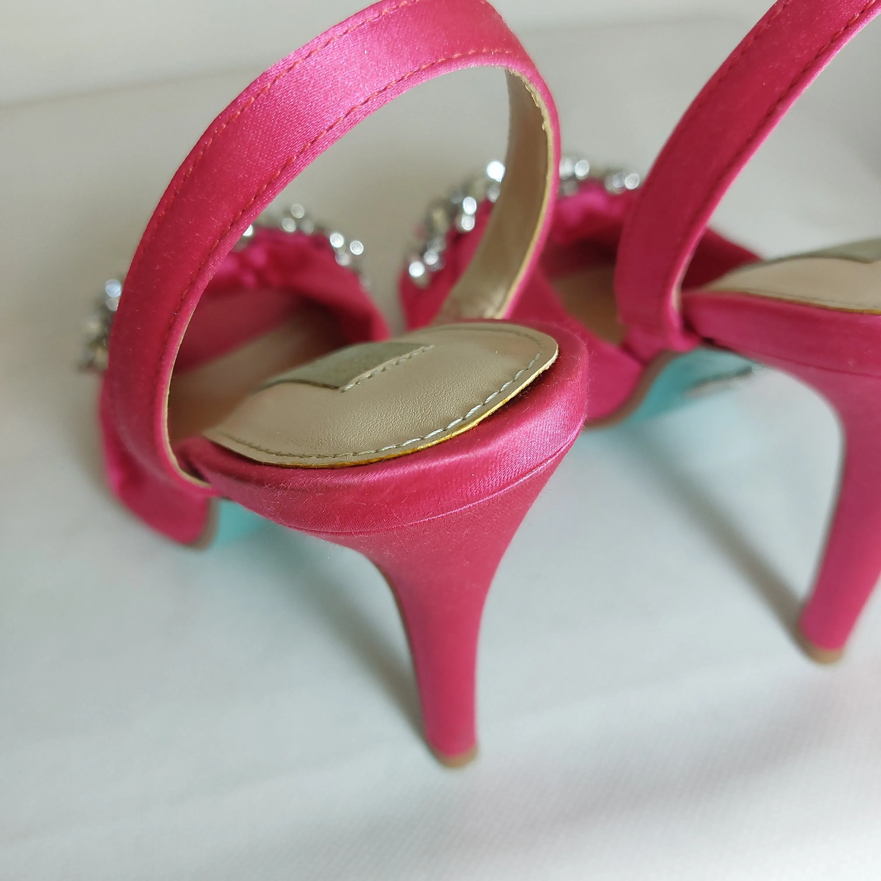 Betsey Johnson 'Briel' Pink Rhinestone Slingback Heels | Pre Loved |