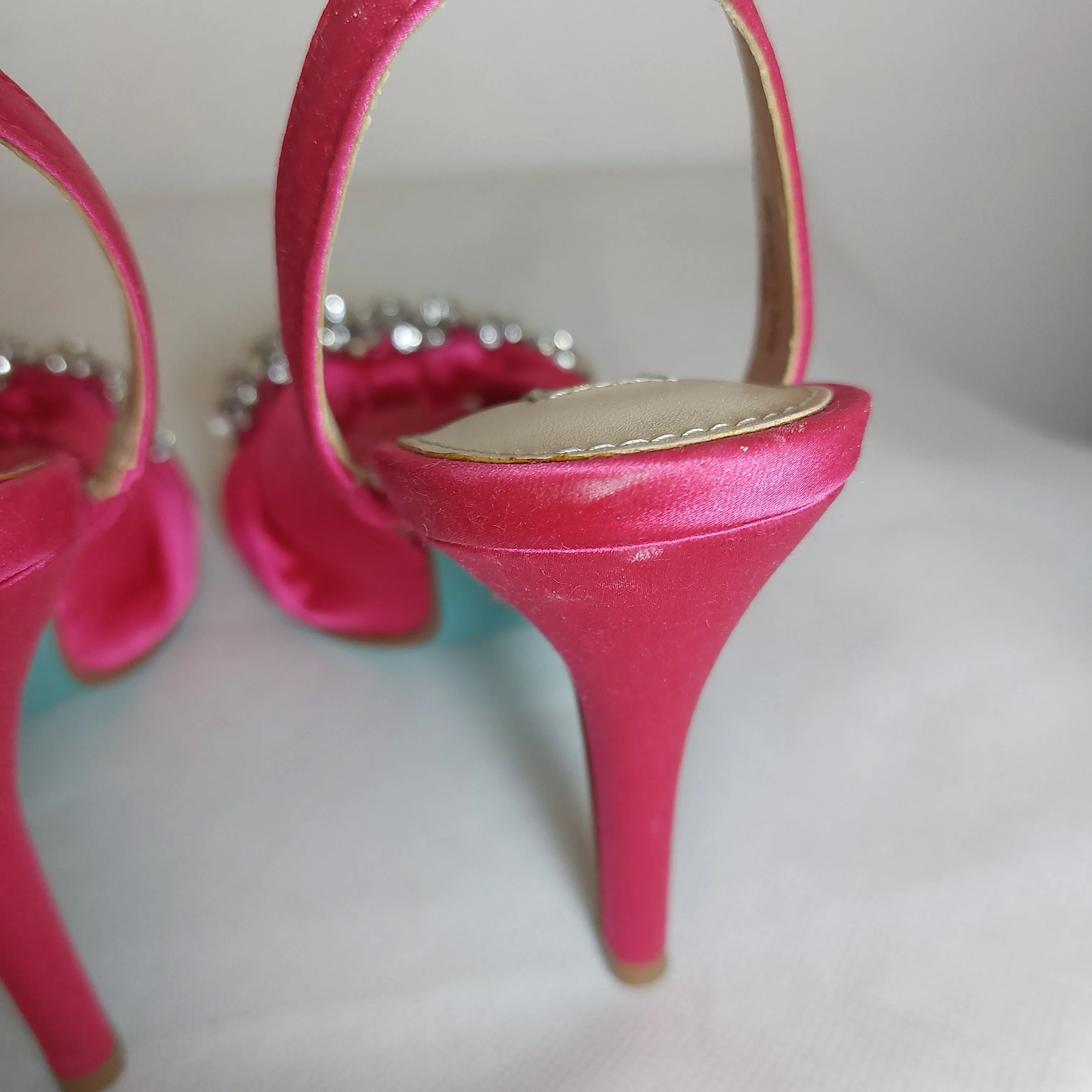 Betsey Johnson 'Briel' Pink Rhinestone Slingback Heels | Pre Loved |