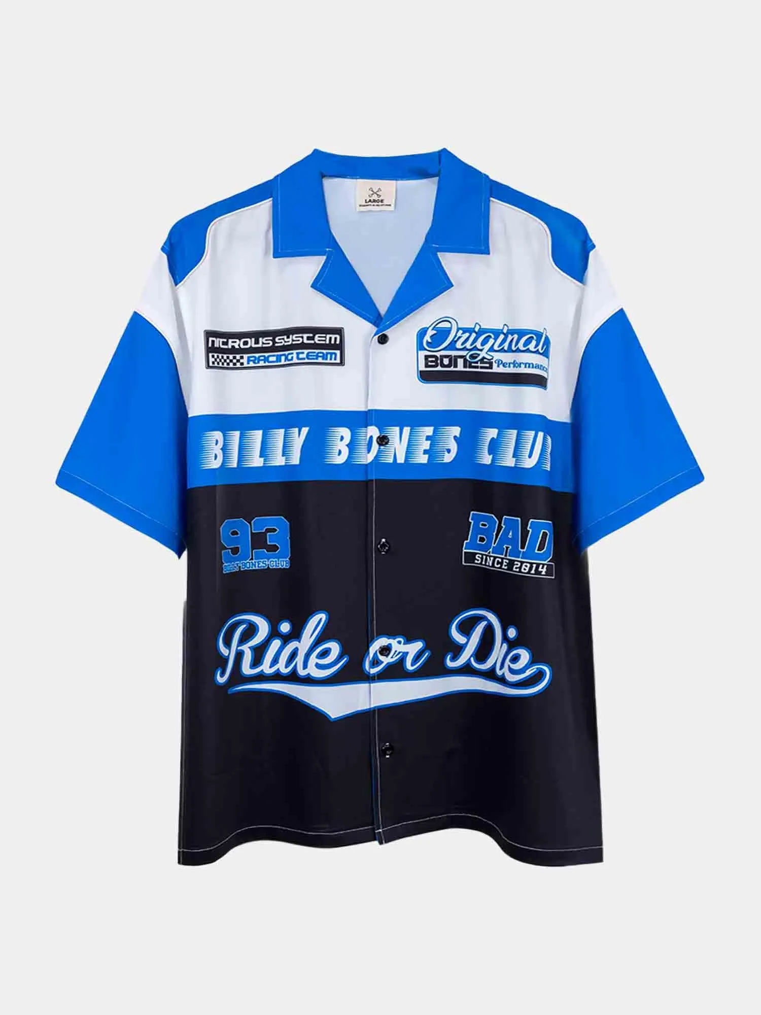 Billy Bones Club Ride Or Die Bowlo Shirt - Blue