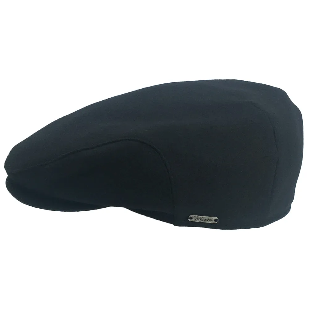 Black Soft Wool Driving Cap with Ear Flaps