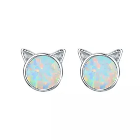 Blue Opal Zircon Earrings in Solid 925 Sterling Silver