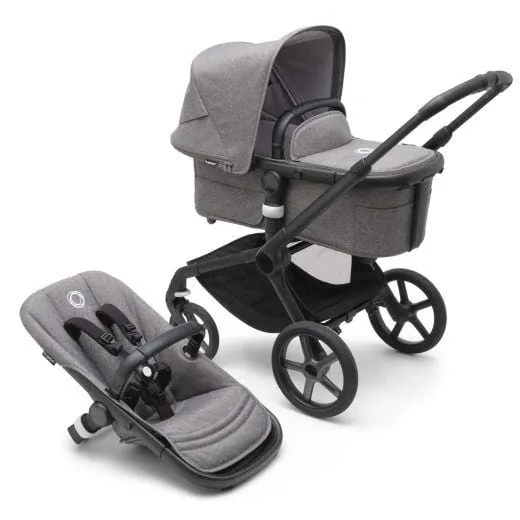 Bugaboo Fox 5, Pebble 360 PRO Ultimate Travel System - Black/Grey Melange/Grey Melange