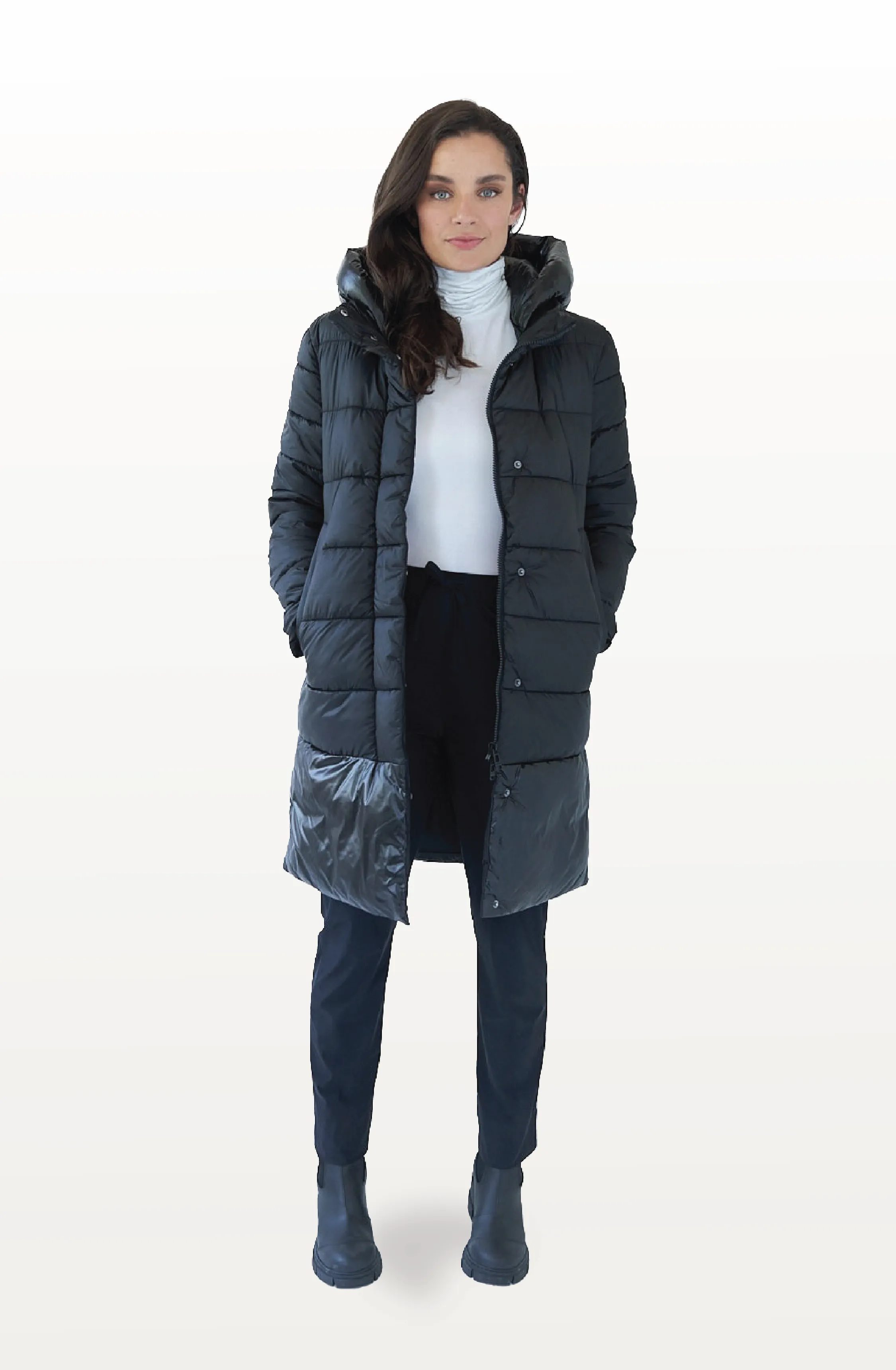 CHEPSTOW long black puffer jacket