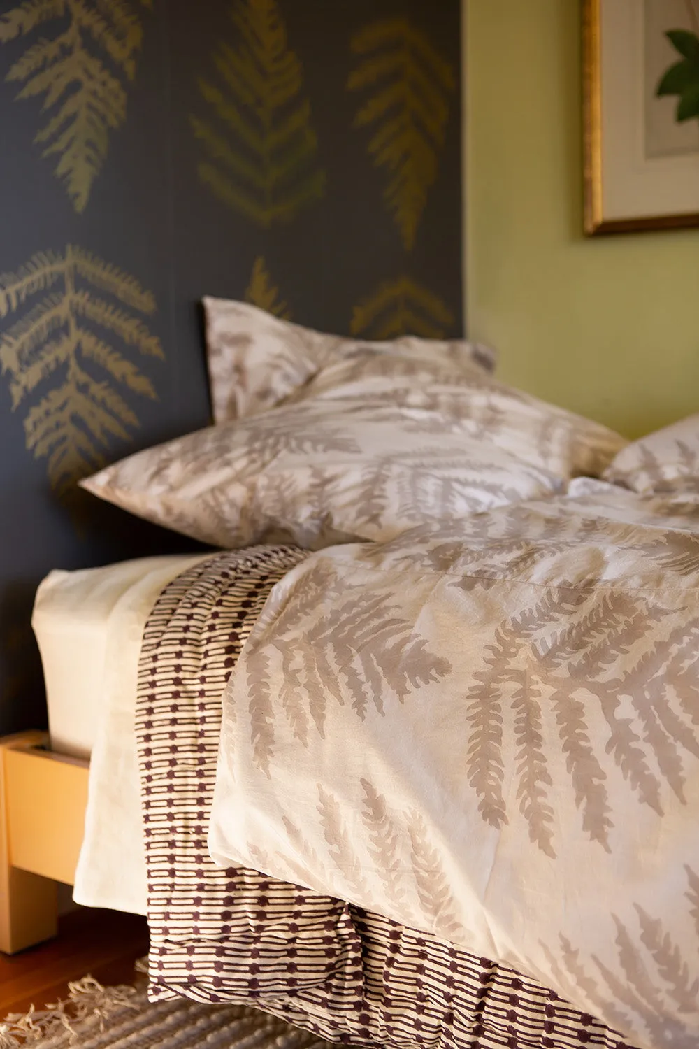 Cotton Duvet Cover in Dove Fern