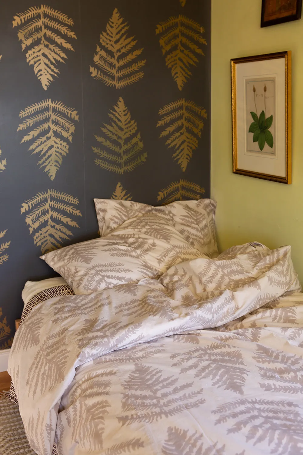 Cotton Duvet Cover in Dove Fern