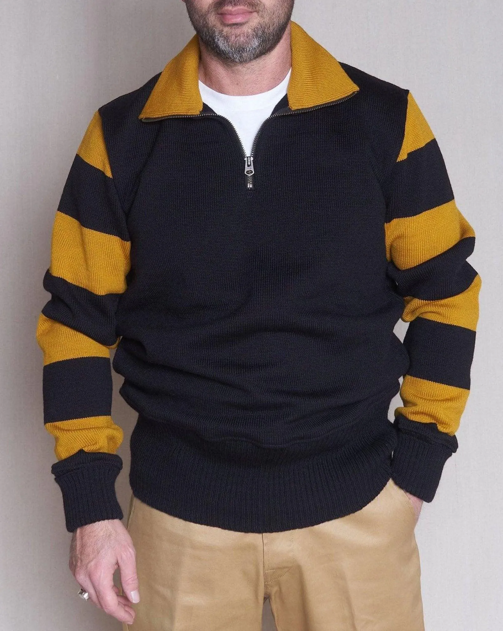 Dehen Motorcycle Sweater - Black / Gold