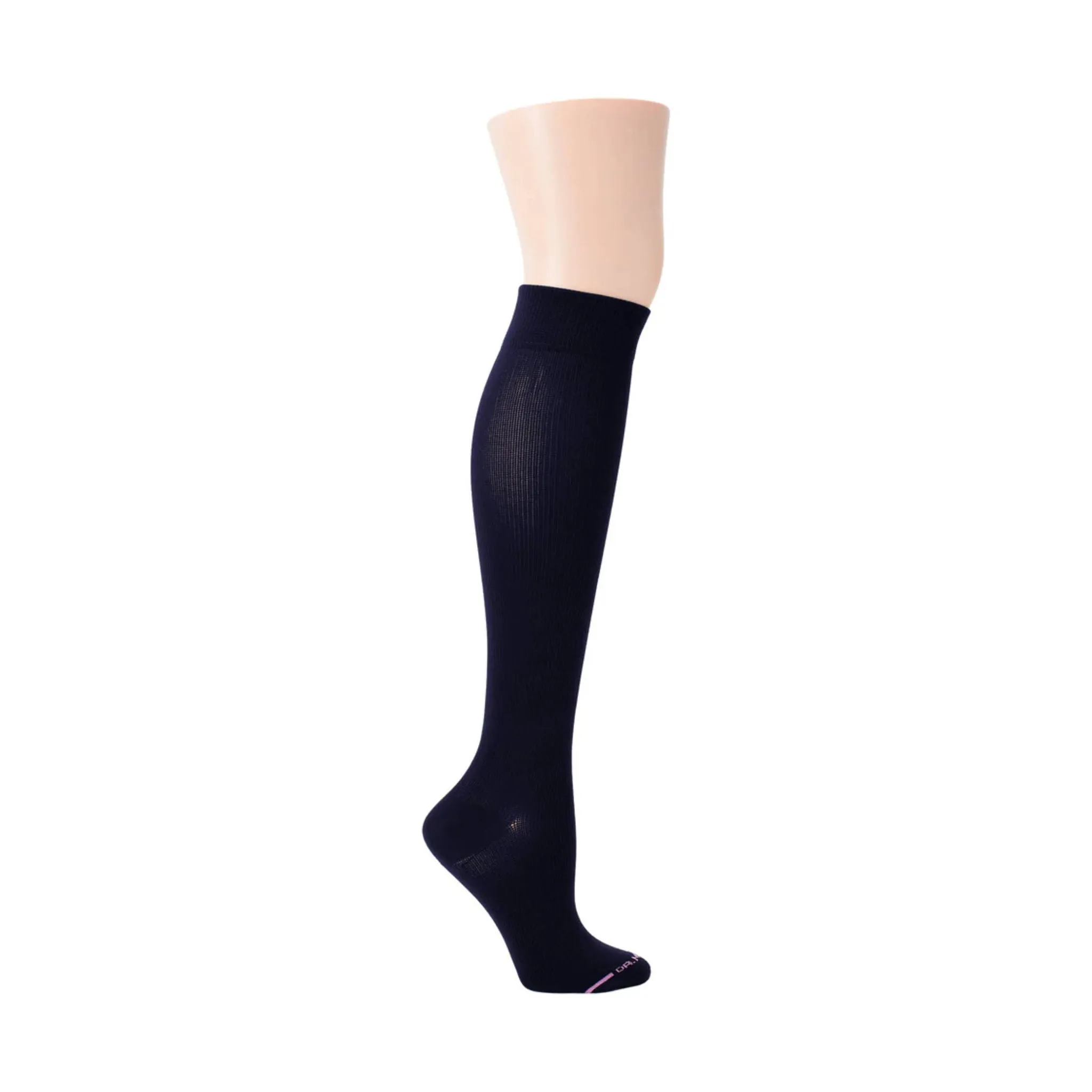 Dr. Motion Women's Solid Microfiber Knee High Sock - Navy