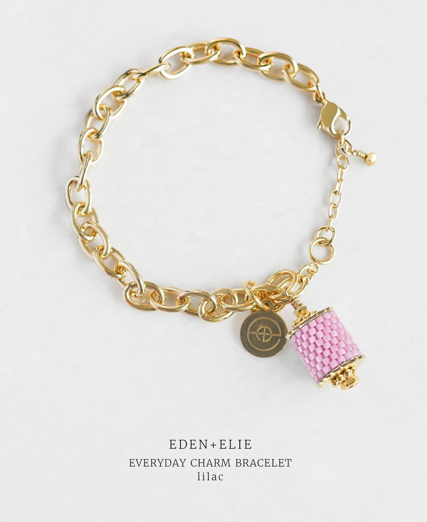 EDEN   ELIE Everyday gold charm bracelet - lilac purple