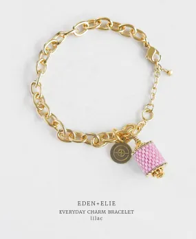 EDEN   ELIE Everyday gold charm bracelet - lilac purple