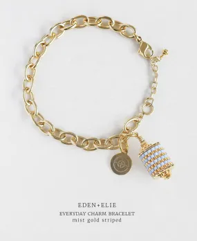 EDEN   ELIE Everyday gold charm bracelet - mist gold striped