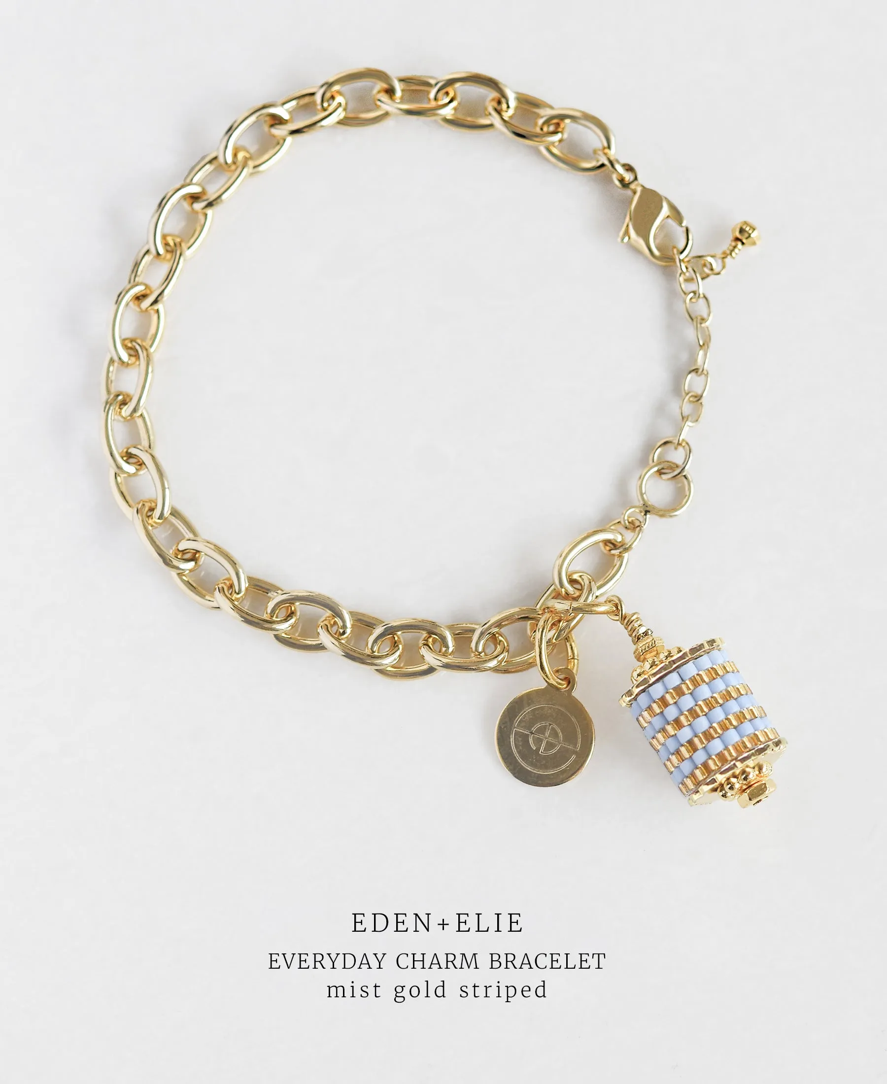 EDEN   ELIE Everyday gold charm bracelet - mist gold striped