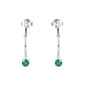 Emerald Open Hoop Earrings