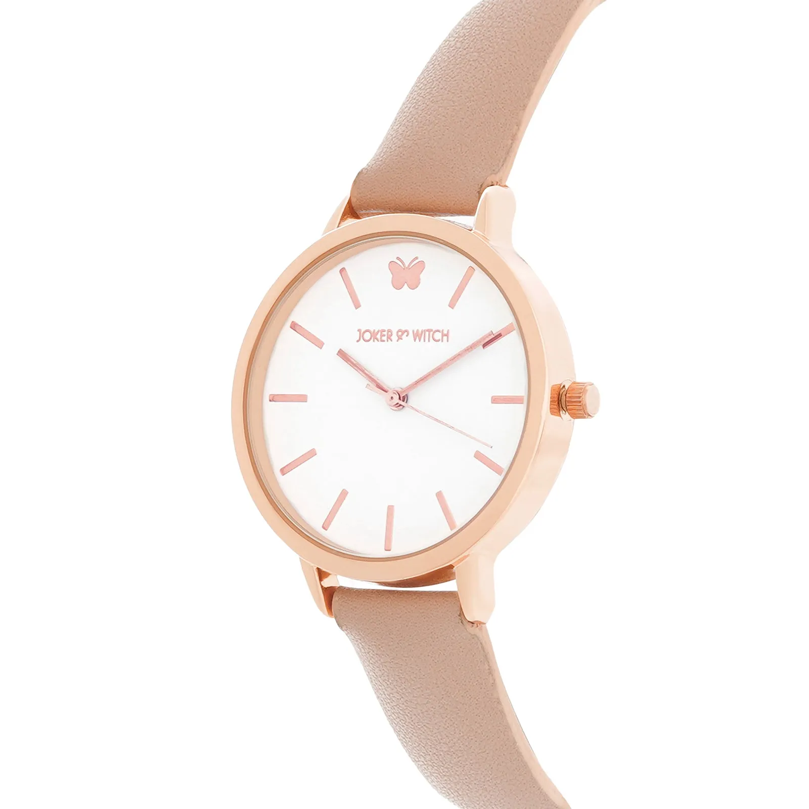 Flutter White Dial Pink Pu Strap Watch