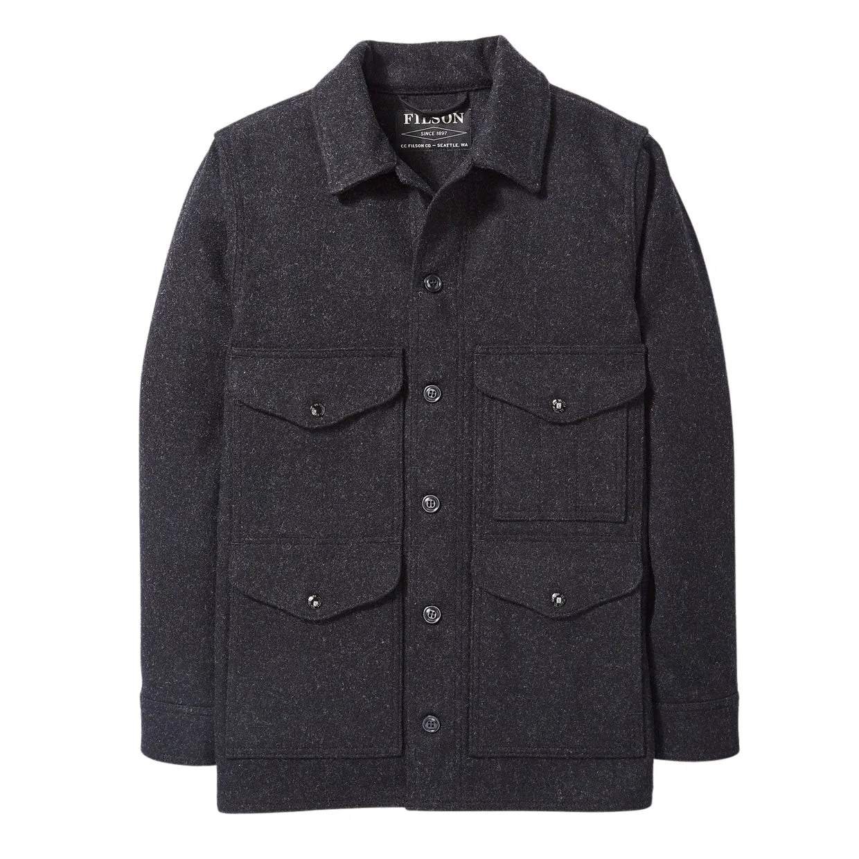 Giubbino Uomo Filson Mackinaw Wool Cruiser Grigio Scuro