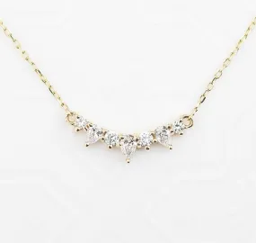 Gloria Curved Diamond Necklace 7 Stones