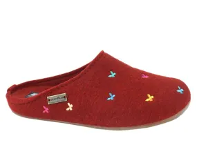 Haflinger Slippers Everest Butterflies Red