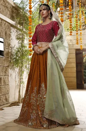 Handwork Embroidered Raw Silk Wedding Lehenga Choli | WC1920 | L2019113