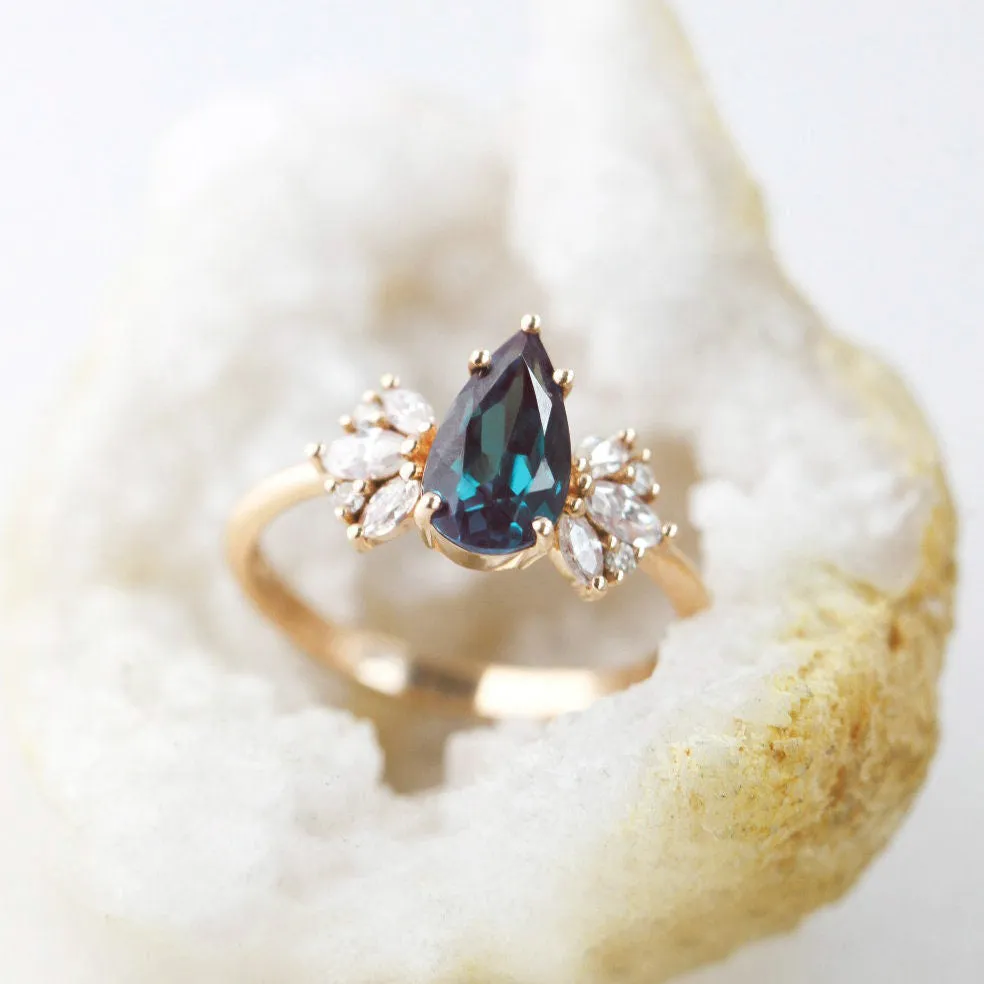 Jennifer Pear Alexandrite Ring