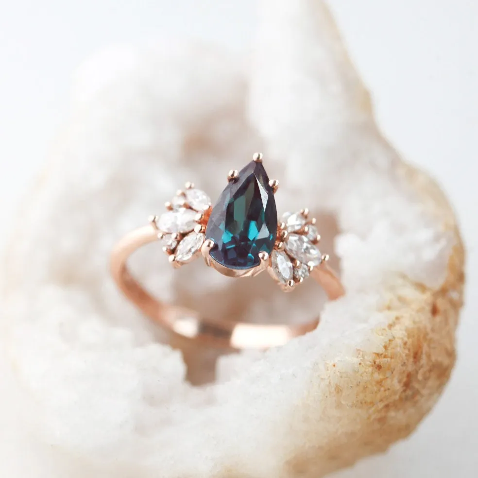 Jennifer Pear Alexandrite Ring