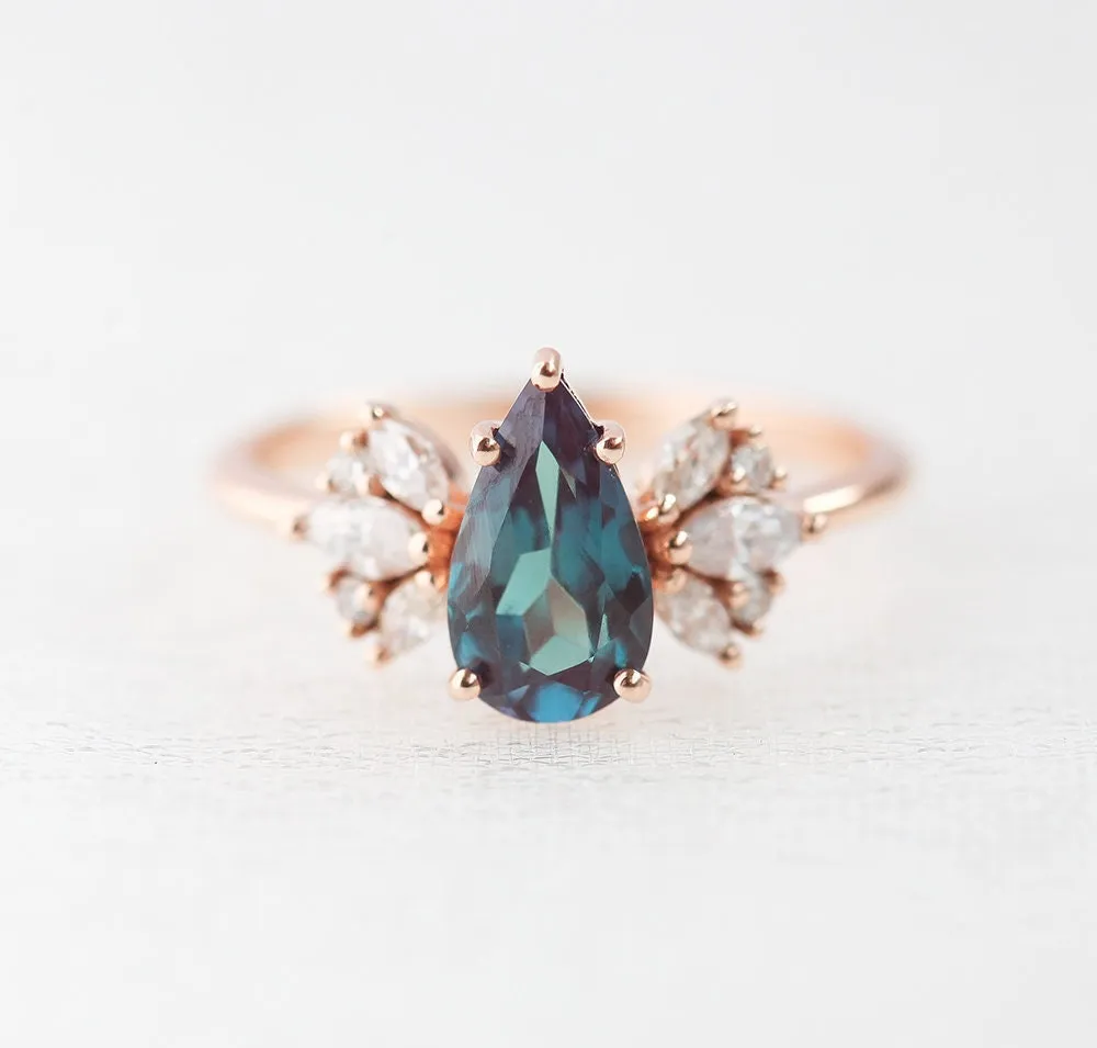 Jennifer Pear Alexandrite Ring