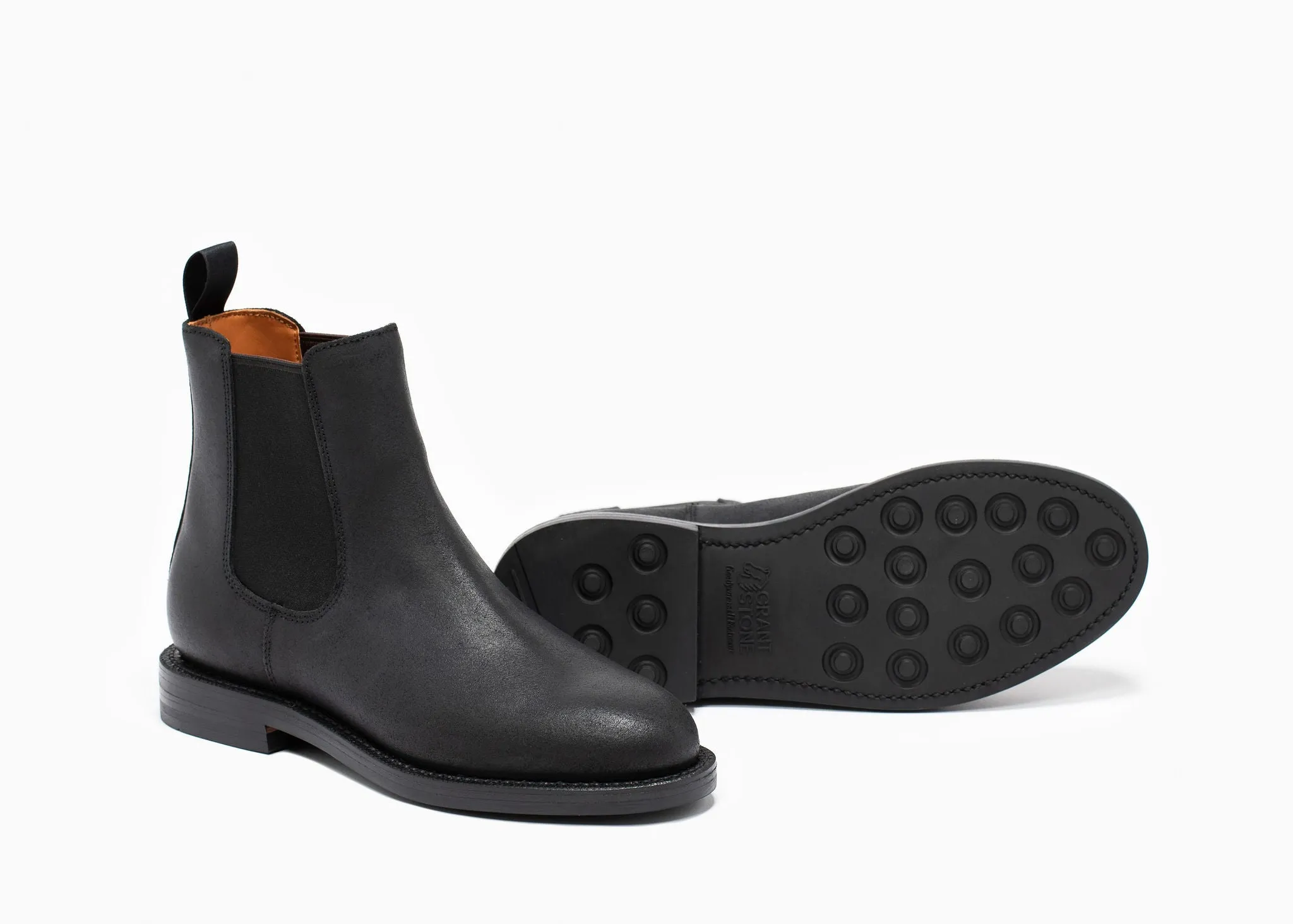 Josephine Chelsea Boot Black Waxed Commander