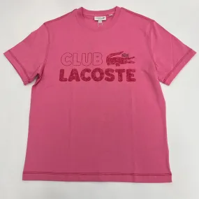 LACOSTE Graphic Print Pink T-Shirt