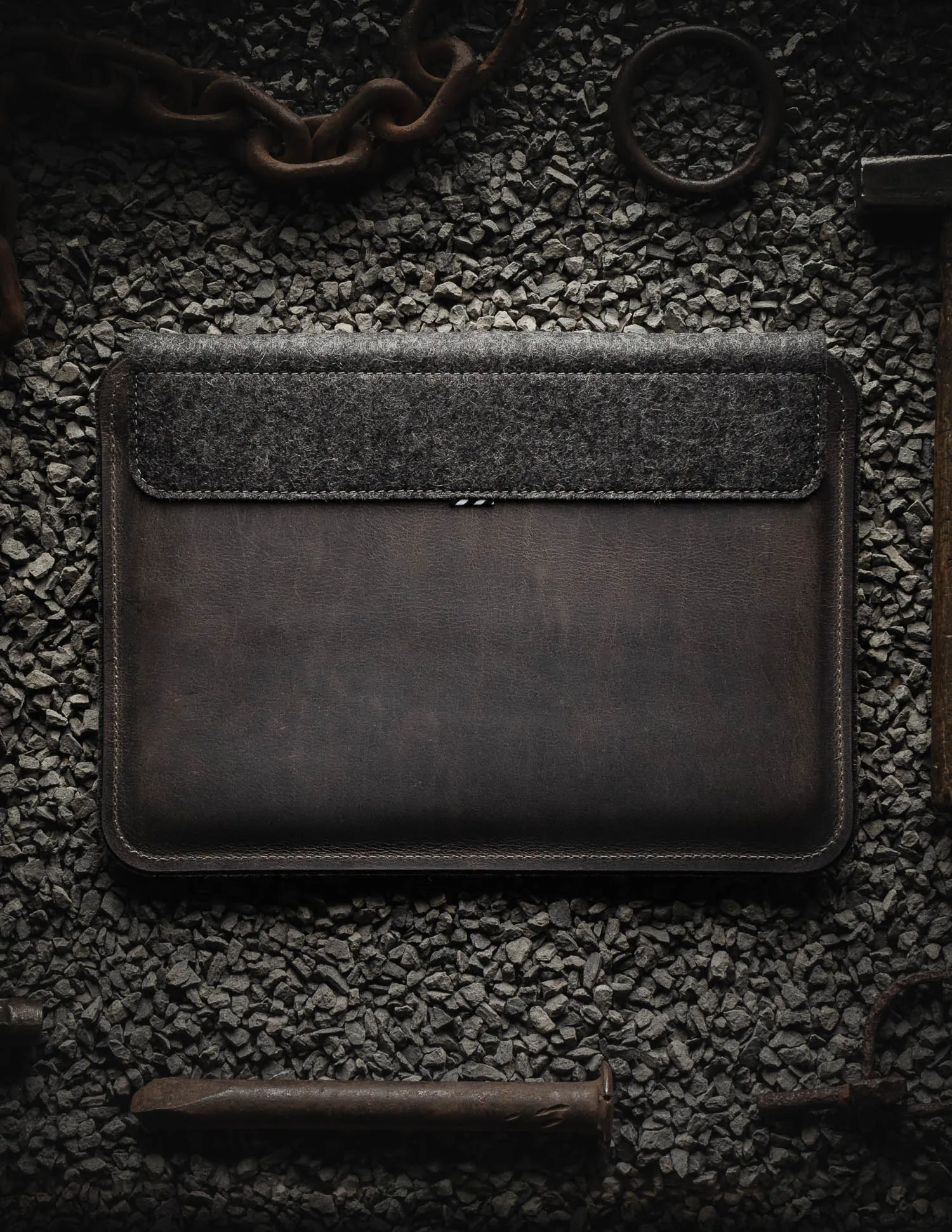 Leather MacBook Pro/Air sleeve, case | Stone Grey