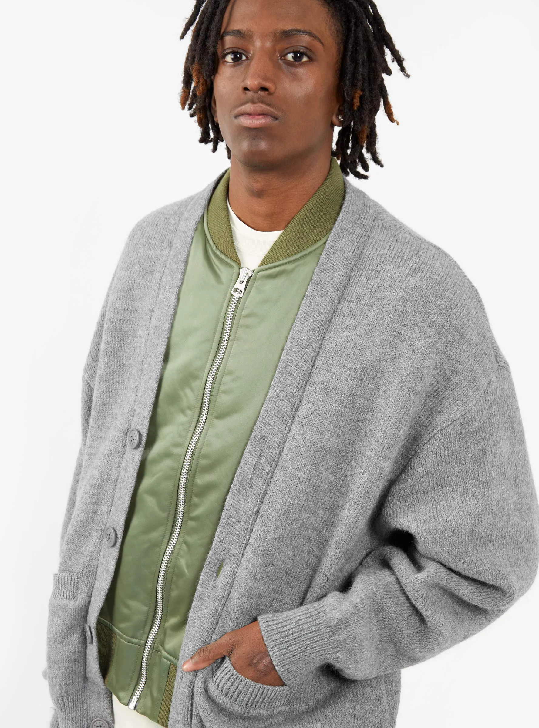 MA-1 Mix Cardigan Grey