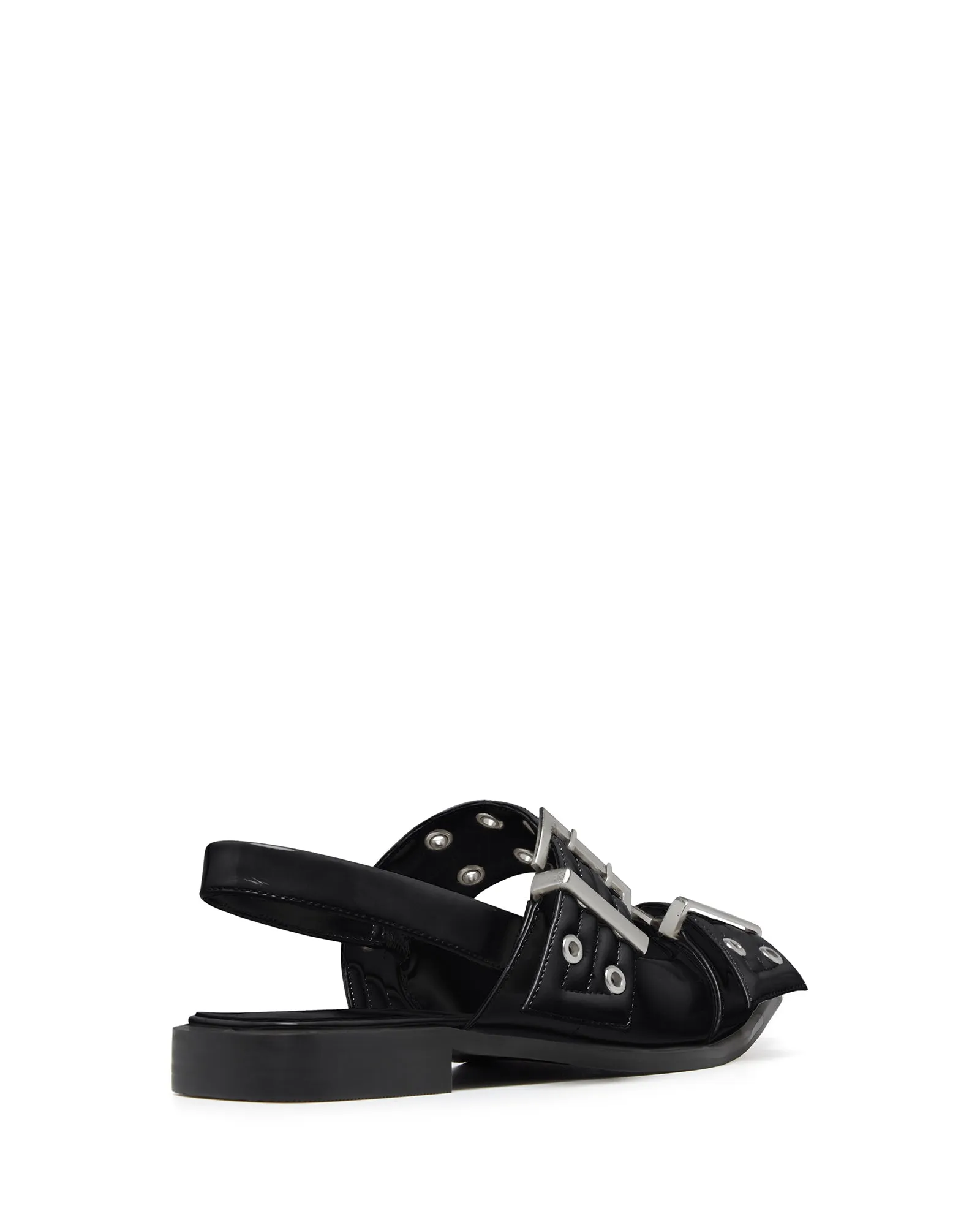 Matilda Pointed Flat Black Patent