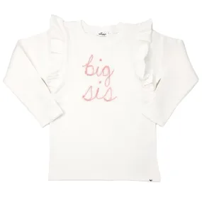 oh baby! big sis Pink Eyelash Millie Long Sleeve Tee - Cream