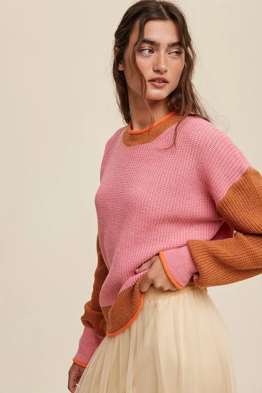 Oh So Cute Color Block Knit Sweater [online exclusive]