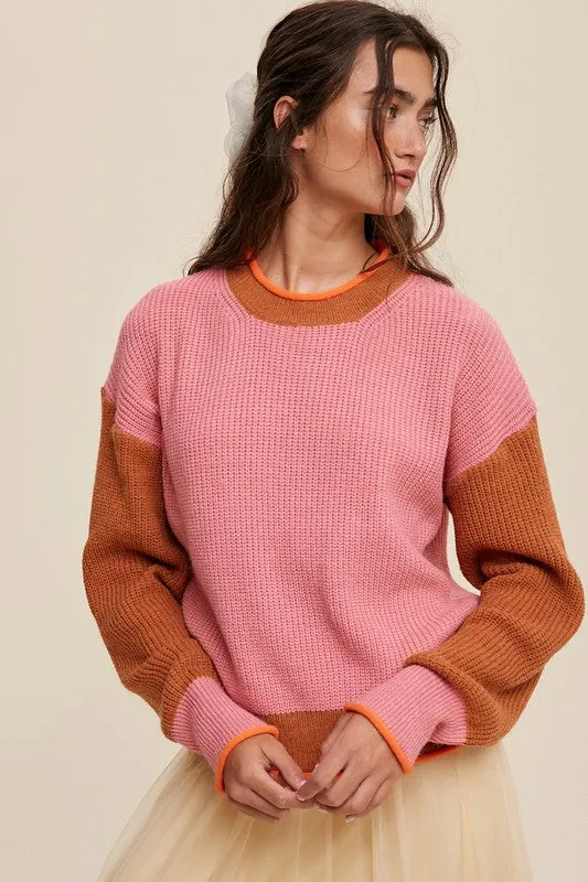 Oh So Cute Color Block Knit Sweater [online exclusive]