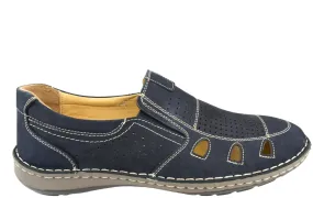 Pantofi casual, barbati, GORETTI, B36-9990 bleumarin, piele naturala