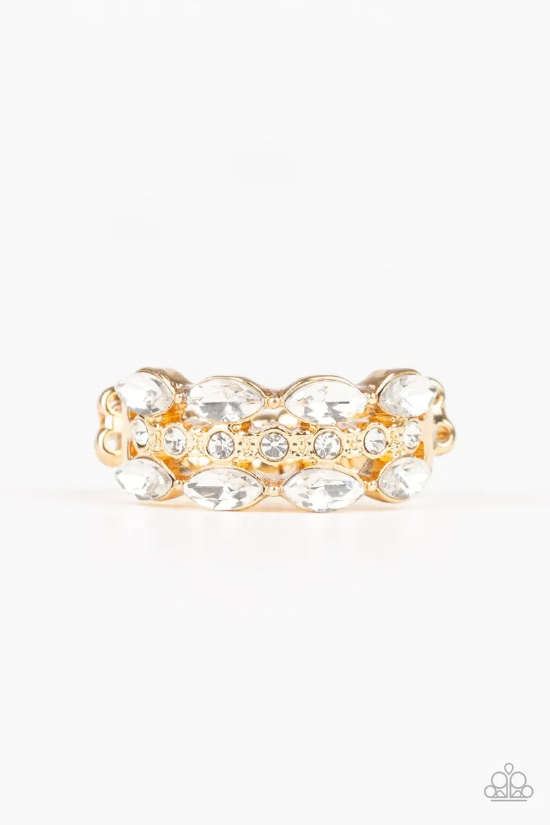 Paparazzi Distractingly Demure - Gold Ring Dainty Style