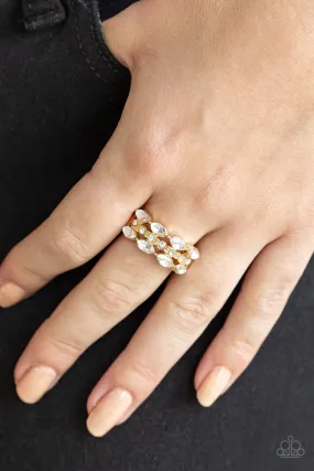 Paparazzi Distractingly Demure - Gold Ring Dainty Style