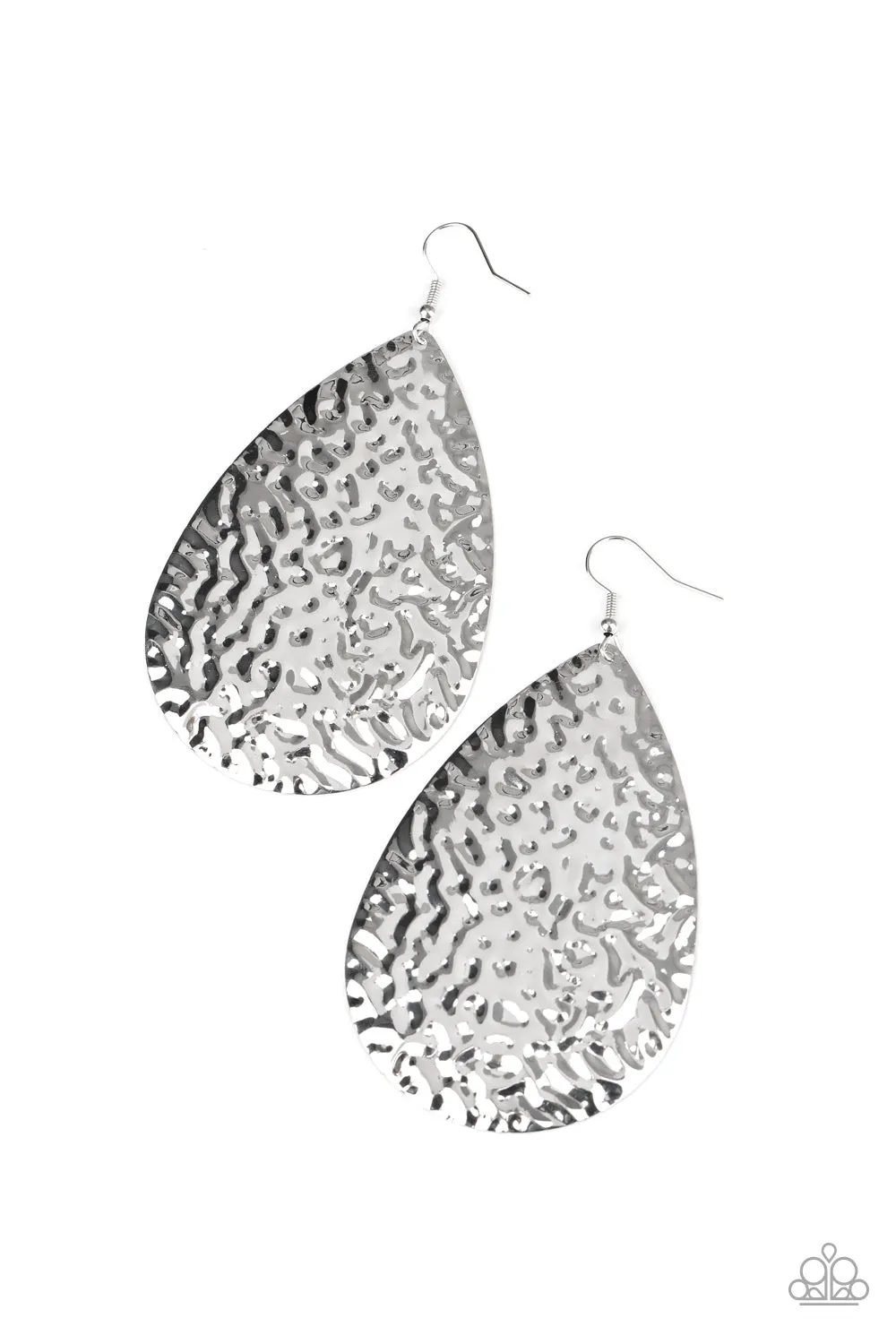 Paparazzi Earring ~ Metallic Mirrors - Silver