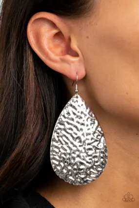 Paparazzi Earring ~ Metallic Mirrors - Silver